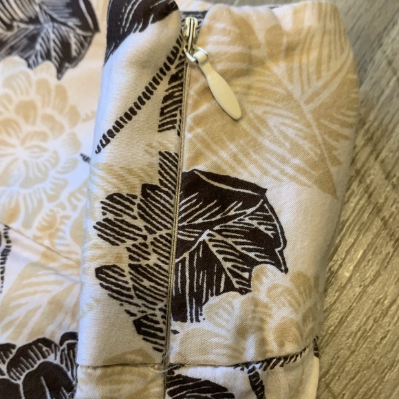 ANN TAYLOR Earth tone Neutral Pleated Midi Skirt Cream Cottagecore Sz 8 - Picture 6 of 14